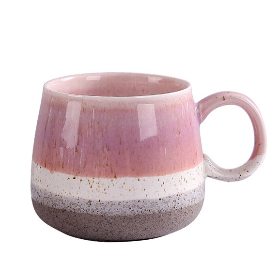 Ceramic large latte coffee cup set of 2 for latte, cappuccino, 400ml dishwasher and microwave safe. - 400ml