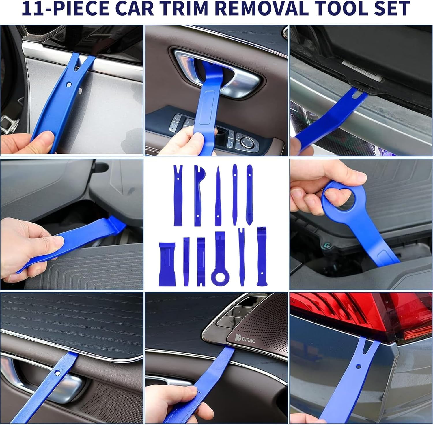 stusgo 148Pcs Trim Removal Tool Kit, Car Panel Door Window Audio Pry Tool Kit, Auto Clip Pliers Fastener Remover, Push Pin Puller, POM Material Interior Trim Repair Tools Set with Storage Bag