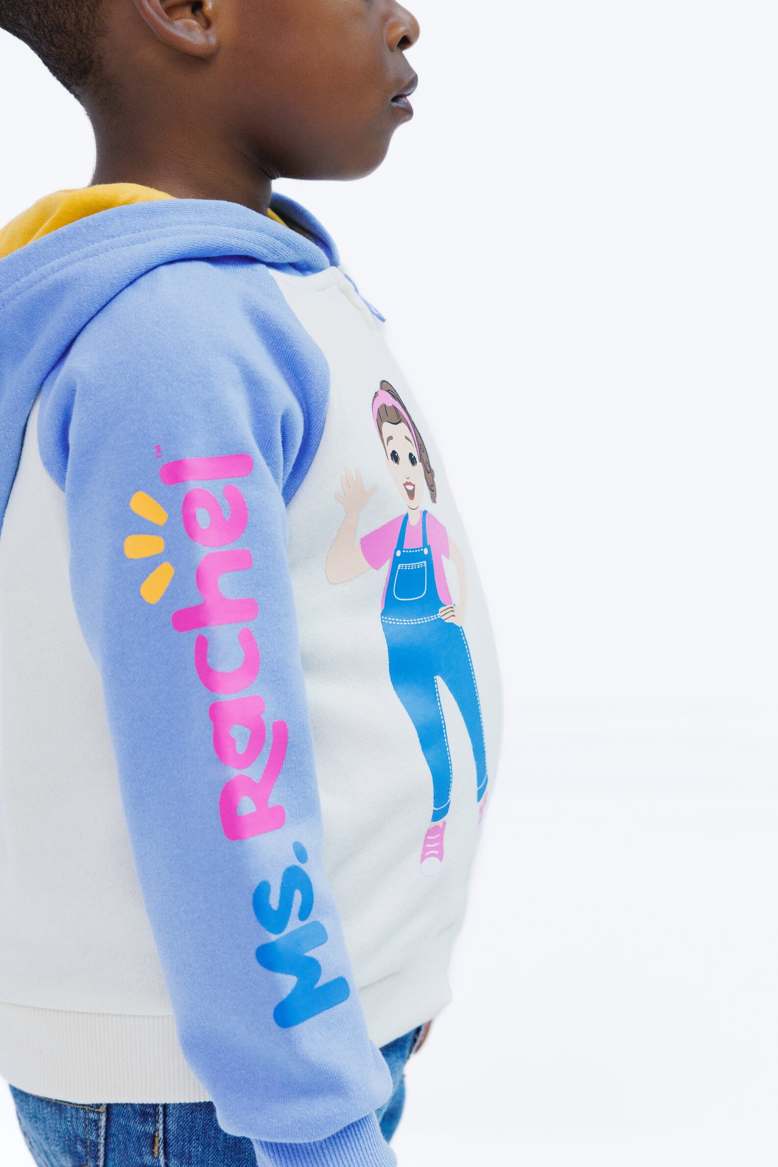 Ms. Rachel Baby Boy or Girl Fleece Zip-Up Hoodie Multi Herbie