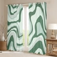 thumbnail image 2 of jejeloiu Geometric Wave Striped Blackout Curtains,Abstract Lines Curtains Pack of 2 (38x45 Each),Green Stripes Window Curtains For Children,Breathable Home Decor, 2 of 6