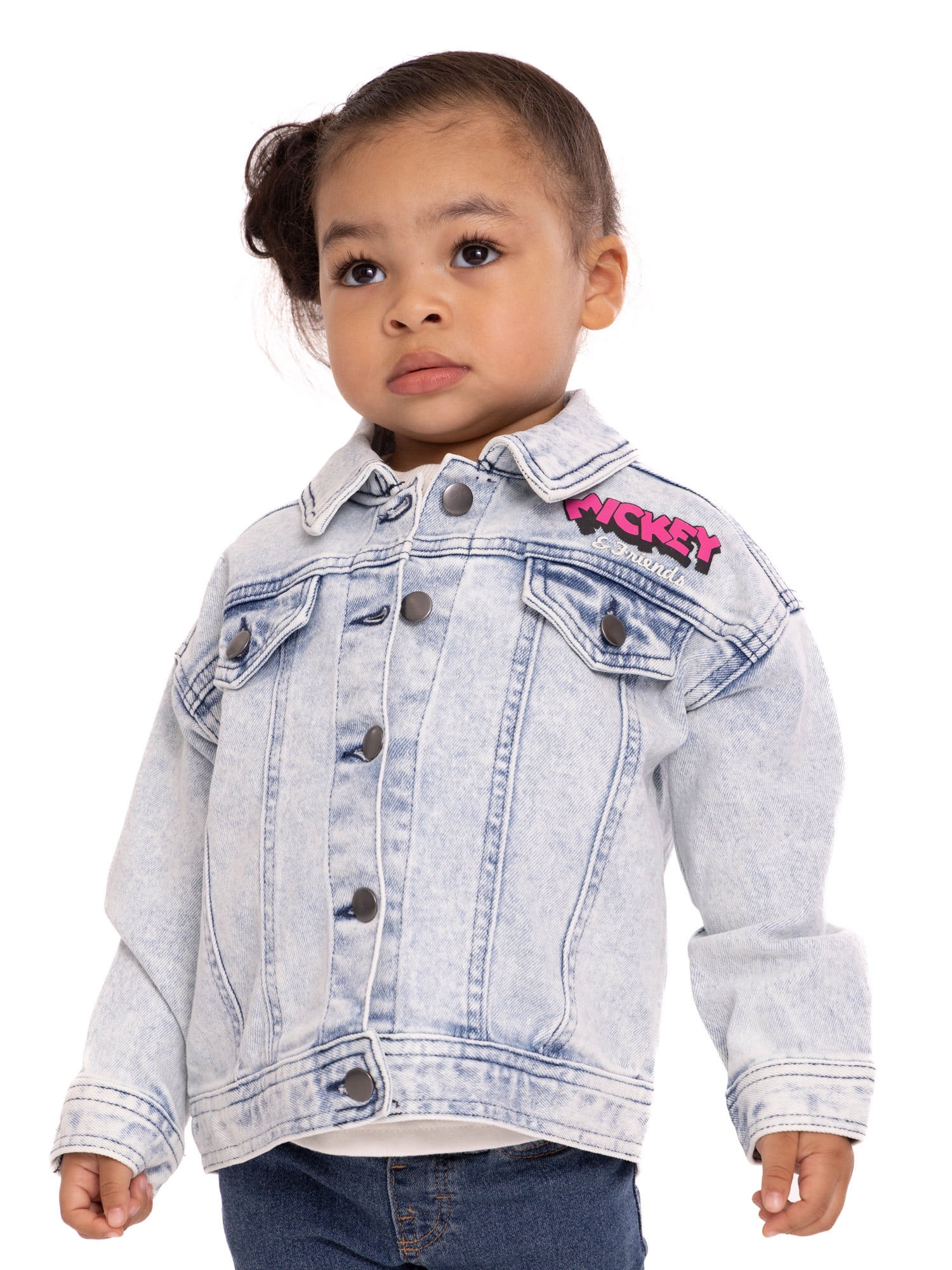 Minnie Mouse Baby and Toddler Girls' Graphic Denim Jacket, Sizes 12M-5T