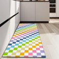 thumbnail image 4 of Pastel Color Checkered Pattern Kitchen Rug Mat,Kitchen Runner Rugs Non Skid Washable,Decorative Kitchen Floor Mats for Kitchen,Sink,Laundry,17"X47", 4 of 5