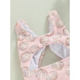 thumbnail image 6 of Bagilaanoe Toddler Baby Girls One-piece Swimwear Sleeveless Floral/Shell Print Hollow Bathing Suit 6M 9M 12M1 8M 24M 3T Kids Summer Beachwear, 6 of 8