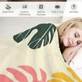 thumbnail image 3 of JEUXUS Flannel Throw Blanket Mid Century Abstract Art Tropical Leaves Ultra Soft Warm Throw Blanket for Bed/Couch/Sofa/Traveling All Season Decorative Throw, 3 of 6