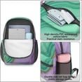 thumbnail image 4 of Green and Purple Marble Pattern 17" Waterproof Oxford School Backpacks for Teens, S-Shape Padded Straps, for School, Travel, Hiking, Camping, 4 of 5