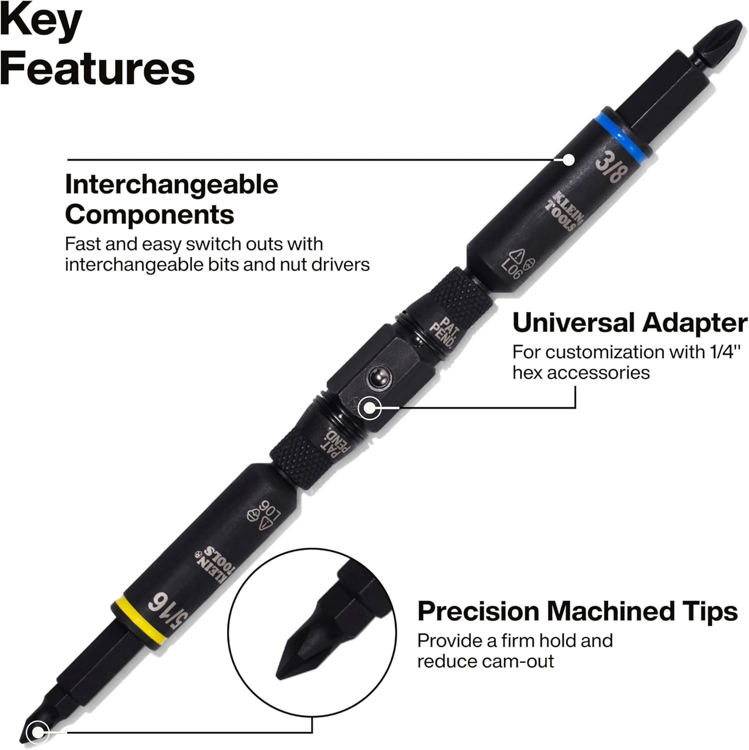 32500HD Multi-Bit Screwdriver/Nut Driver, Impact Rated 11-in-1 Tool with Phillips, Slotted, Square and Torx Tips
