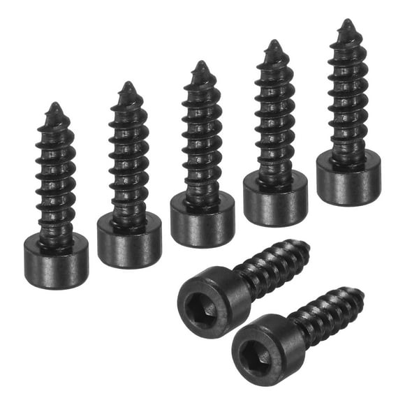 Uxcell 100 Pack Hex Socket Head Screws, M4x14mm Stainless Steel Bolts Full Thread Self Tapping Screws for Furniture Machinery Electrical Appliances [Black]