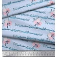 thumbnail image 2 of Soimoi Blue Cotton Voile Fabric Leaves & Ranunculus Floral Decor Fabric Printed Yard 56 Inch Wide, 2 of 3