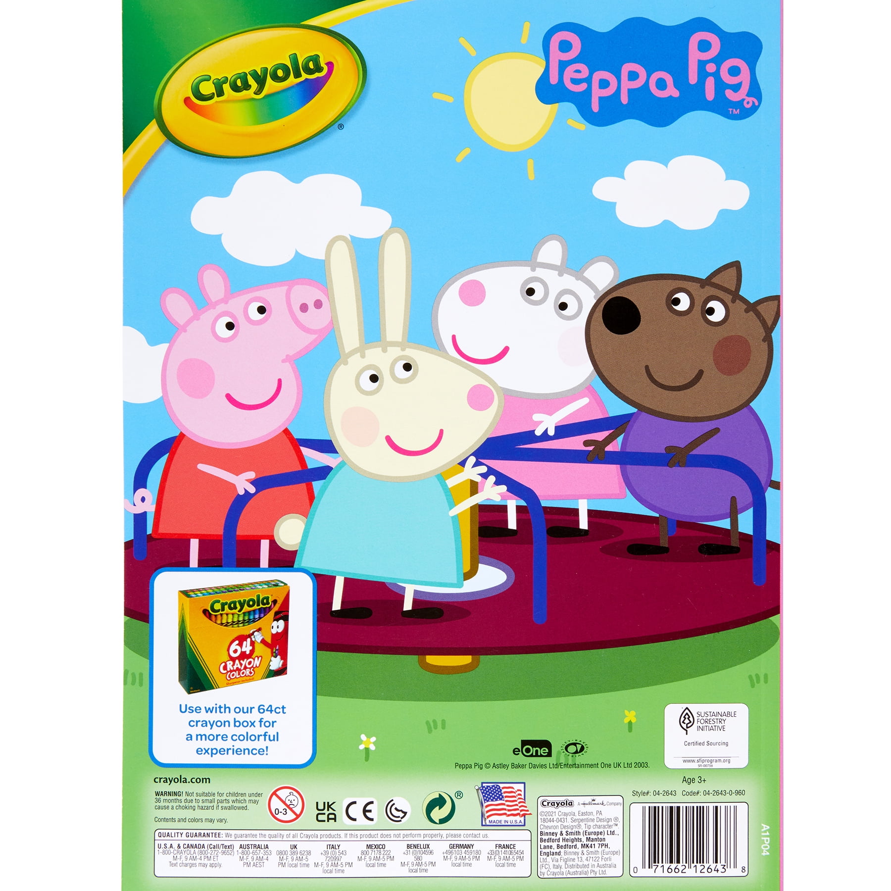 Crayola Coloring Book, Peppa Pig, 96 Pages, Pack of 8