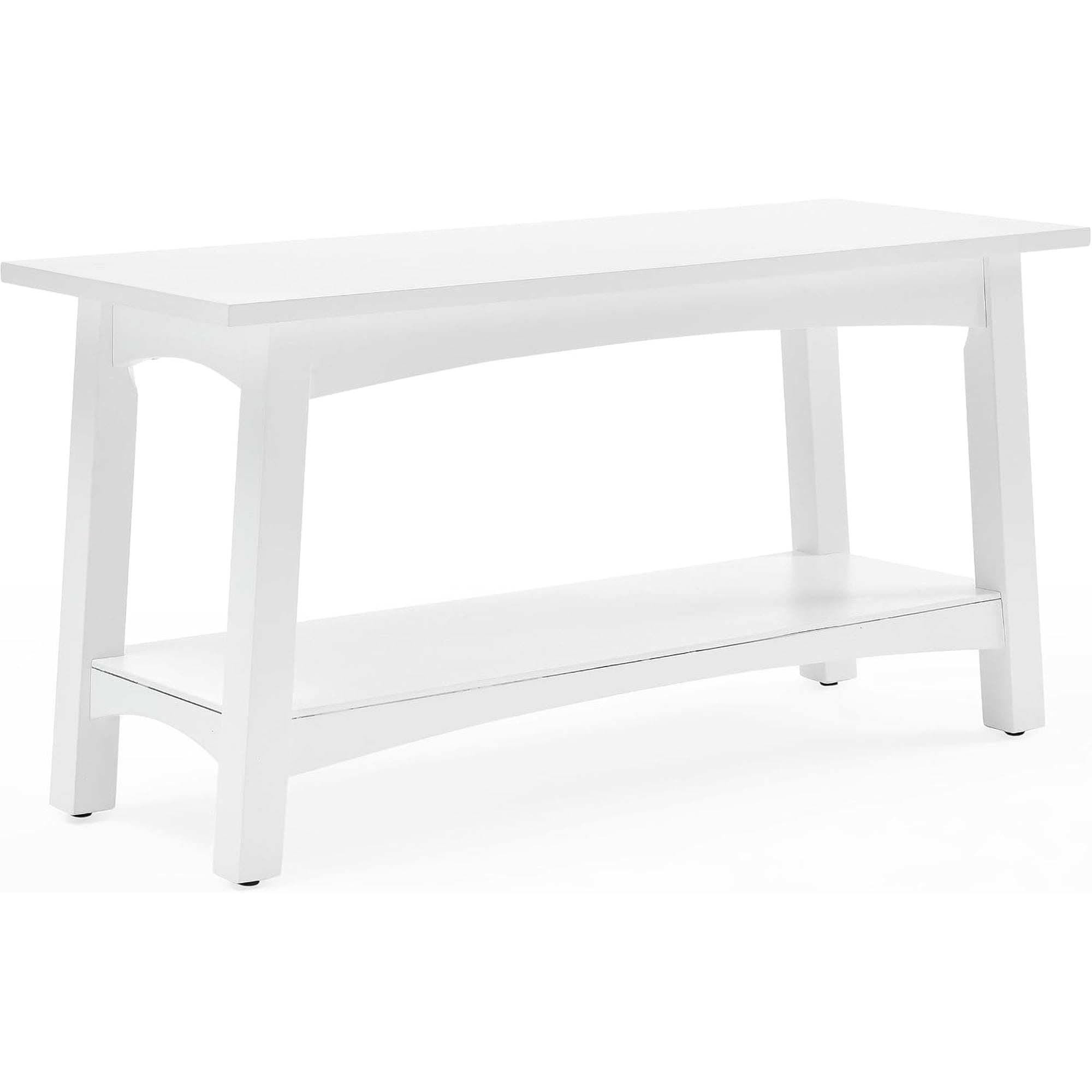 Craftsbury Entryway Bench with Storage Shelf White 36” | Solid Wood Shoe Storage Bench Modern Farmhouse Shoe Bench End of Bed Bench for Small Spaces Hallway Living Room & Foyer