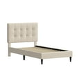 thumbnail image 5 of Mainstays Hillside Square Tufted Upholstered Twin Platform Bed, Ivory Fabric, 5 of 22