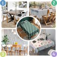 thumbnail image 4 of Black and Mint Green Checkerboard Pattern Rectangle Tablecloth 60"x84",Waterproof Polyester Rectangle Table Cloth, Wipeable Spillproof Polyester Tablecloth for Dining, Camping, Indoor and Outdoor, 4 of 5