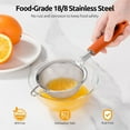 thumbnail image 4 of U-Taste Small Fine Mesh Strainer: 18/8 Stainless Steel 3.35in 30 Mesh Kitchen Food Sieve with Sturdy Riveted Silicone Handle, Heavy Duty Deep Handheld Metal Colander for Tea, Juice (Orange), 4 of 10