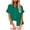 Green, variant on Brnmxoke Women's Button Down Cotton Linen Shirts Plus Size Casual Summer Short Sleeve Blouses Textured Loose Collared Work Tops with Pocket