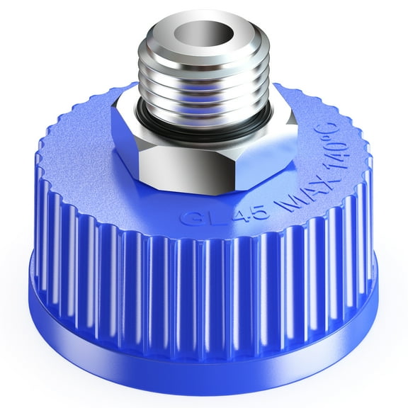 GL45 Liquid Media Cap with 1/2” G Stainless Steel Threads for Industrial Laboratory Liquid Extraction, 1pcs