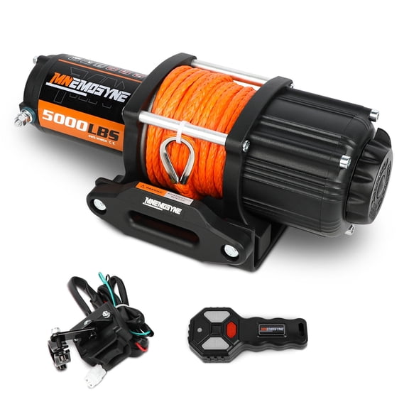 MNEMOSYNE 5000lbs Electric Winch 12v ATV UTV Synthetic Rope Winch Wireless Remote Control