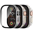 thumbnail image 1 of Yanonmyfd 3 Piezas Funda de Cristal Templado para Apple Watch 40mm iWatch SE Series 6/5/4, Cara de PC Duro Cubierta de Protección General Protector de Pantalla para iwatch 40mm, Negro/Azul/Plata, 1 of 19