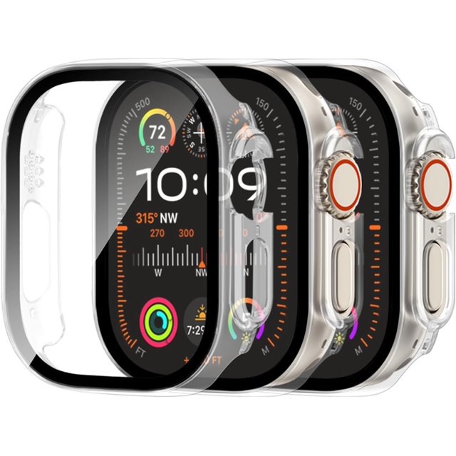Yanonmyfd 3 Piezas Funda de Cristal Templado para Apple Watch 40mm iWatch SE Series 6/5/4, Cara de PC Duro Cubierta de Protección General Protector de Pantalla para iwatch 40mm, Negro/Azul/Plata