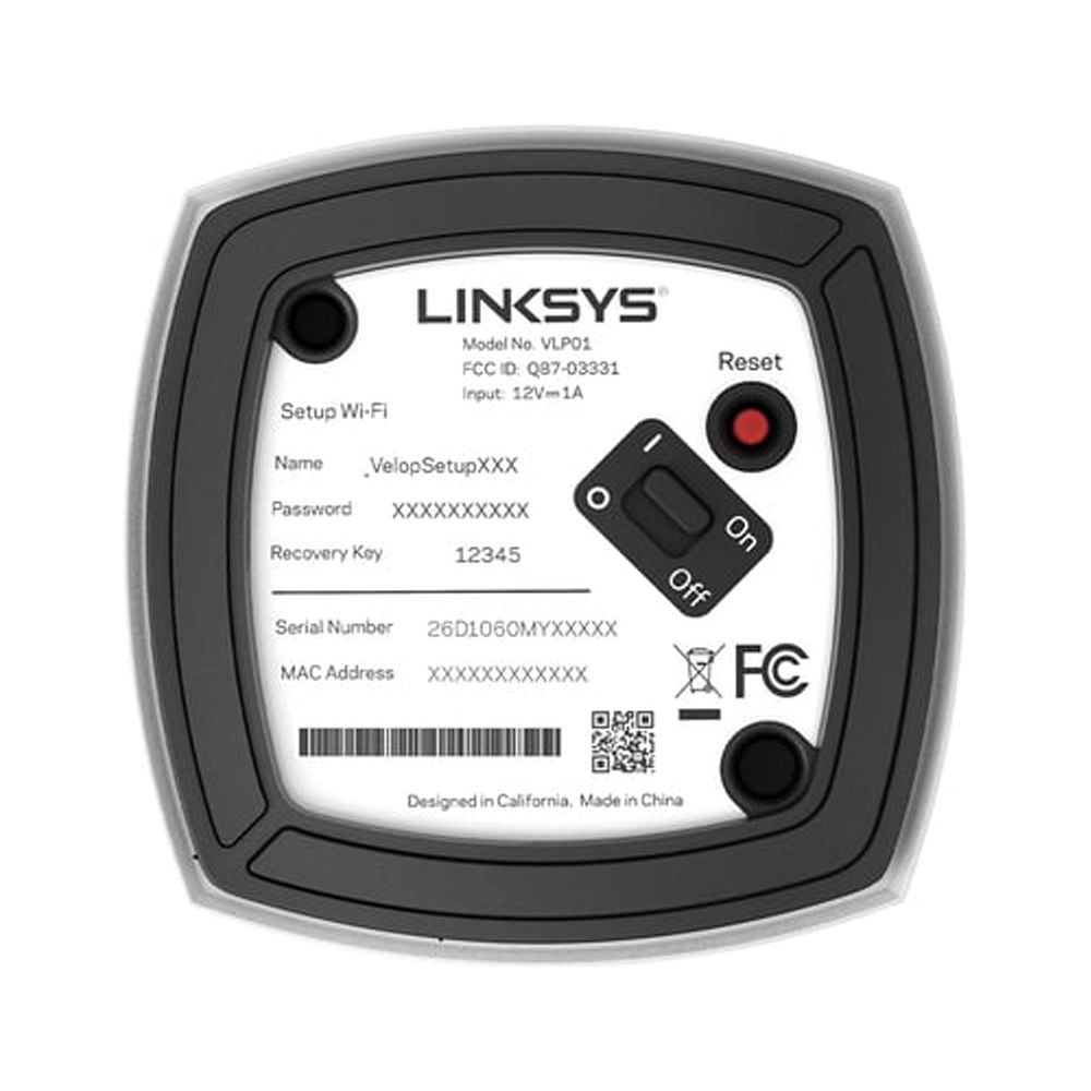 Linksys Velop Dual Band Intelligent Mesh WiFi System, White, AC1200