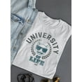 thumbnail image 3 of University of Life - Dark Emoji College Style Graphic Women's T-shirt, 3 of 4