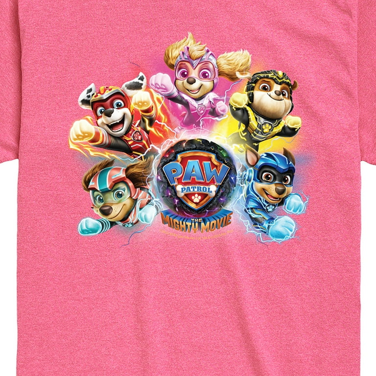 Paw Patrol The Movie - Mighty Movie Character Group - Toddler & Youth Short  Sleeve Graphic T-Shirt