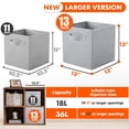 thumbnail image 2 of PinkSheep Collapsible Fabric Cube Storage Bins, Foldable Storage Cubes Organizer Bins Basket(13" x 13"), Gray, 6 Pack, 2 of 6
