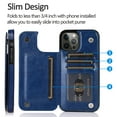 thumbnail image 2 of Dteck Compatible with iPhone 13 Pro Max Wallet Case with Card Holder, PU Leather Kickstand Card Slots Case, Double Magnetic Clasp and Durable Shockproof Cover For iPhone 13 Pro Max,Darkblue, 2 of 8