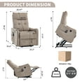 thumbnail image 2 of Khaki Chenille Single Motor Power Lift Recliner Chair with Massage and Heat for Elderly, Heavy Duty Motion Mechanism and One USB for Charging, Max Reclining Angle 155°, 2 of 9