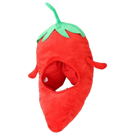 Cute Chili Shape Head Hat Cosplay Headgear Party Hats Plush Hat Warm Hat Funny Chili Shape Hat for Adults Party Selfie Halloween