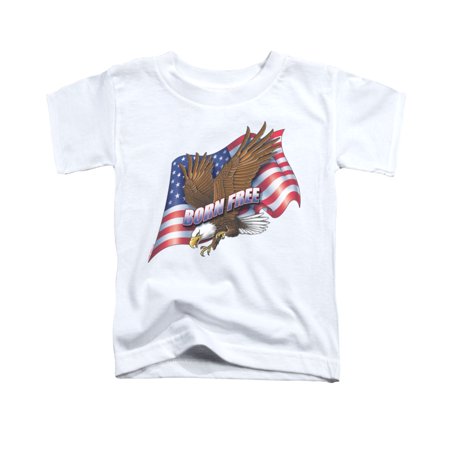 

born free t-shirt trevco white kids unisex 100% cotton short sleeve