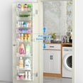 thumbnail image 3 of VyGrow 8-Tier 12.3" W Narrow over the Door Pantry Organizer with Adjustable Basket, Pantry Door Organization for Kitchen Storage Room Spice Rack, White, 3 of 6