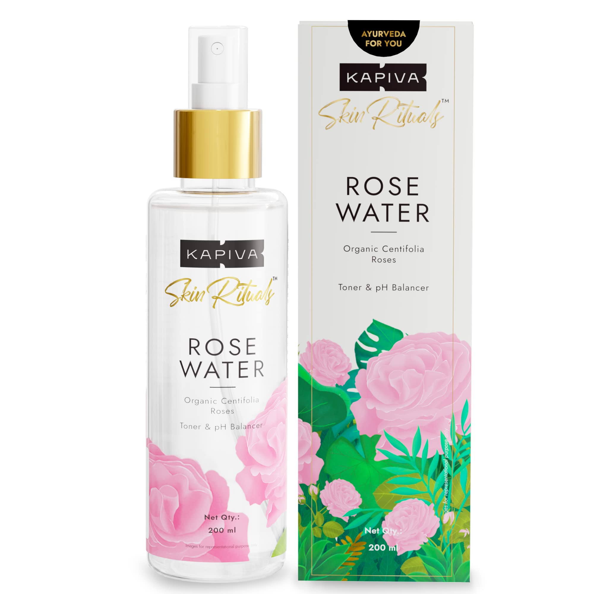 Kapiva Organic Rose Water/Gulab Jal Spray (200 Ml) Premium Face Mist