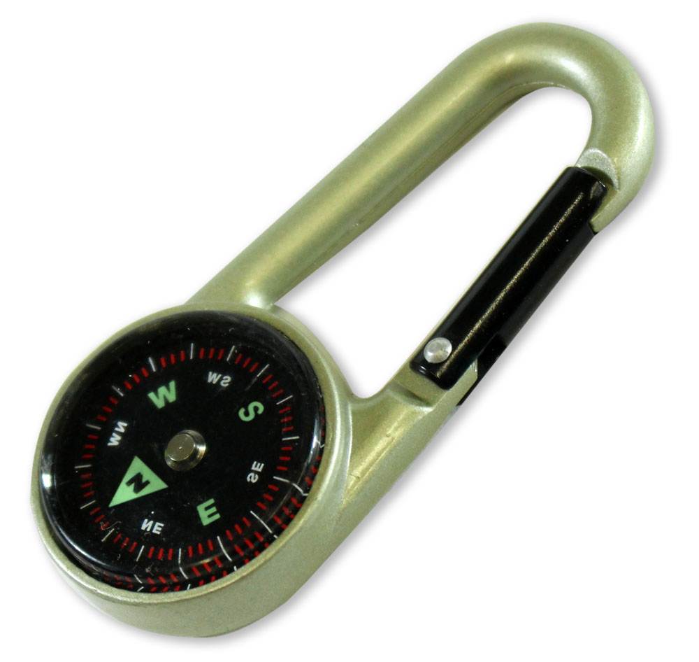 Traverse Mini Aluminum Compass with Snap Hook