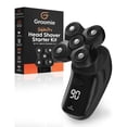 thumbnail image 1 of Groomie Afeitadoras de cabeza calvas inalámbricas para hombres, kit de inicio de cuidado de cabeza BaldiePro - Incluye afeitadora de cabeza ergonómica BaldiePro, cuchilla SmoothShave 2.0, cepillo de l, 1 of 5