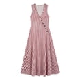 thumbnail image 5 of Snorda Women's Striped Dress Summer Round Neck Sleeveless Striped Solid Color Casual Dress Flowy Sundress Ideal for Daily Wear Beach Vacation & Party, 5 of 9