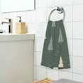 thumbnail image 3 of Yayeee 2 Pack Hand Towels for Bathroom 100% Cotton 16" x 28" Soft Absorbent Kitchen Towel, Beige Christmas Trees, 3 of 7