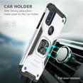 thumbnail image 3 of Motorola G Power 2022 Case, Moto G Pure Case, Moto G Play 2022/2023 Case, Rosebono Hybrid Case With Adjustable Integrated 360 Degree Rotating Ring Kickstand For Motorola G Power 2022 (Silver), 3 of 5