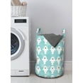 thumbnail image 3 of Sea Animals Laundry Bag, Baby Seals with Faces Children Smiling Cheerful Kids Theme, Hamper Basket with Handles Drawstring Closure for Laundromats, 13" x 19", Turquoise Pale Blue, by Ambesonne, 3 of 4