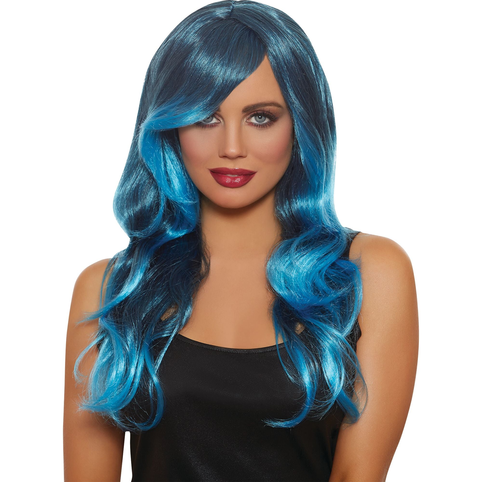 Denim/Light Blue Long Ombre Wig Adult Women’s Halloween Accessory