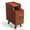 Walnut, variant on Modern Solid Oak Narrow Bedside Table with 2 Drawers - White, 1-Pack