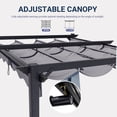 thumbnail image 4 of NETAJE 10'x12' Retractable Canopy Pergola, Heavy-Duty Outdoor Metal Gazebo Shelter with Adjustable Sun Shade, Patio Grape Trellis for Backyard, Deck, Garden, 4 of 7