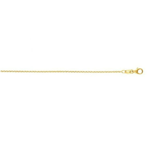 JewelStop 14k Yellow Gold 1.5mm Round Cable Chain with Lobster Clasp - 16 Inches, 2.35gr.