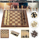 thumbnail image 5 of Juego de ajedrez de madera, 3 en 1, tablero de ajedrez de madera portátil, juego de tablero de ajedrez plegable, juego de ajedrez para actividades familiares de fiesta, juego de ajedrez, tablero de a, 5 of 5
