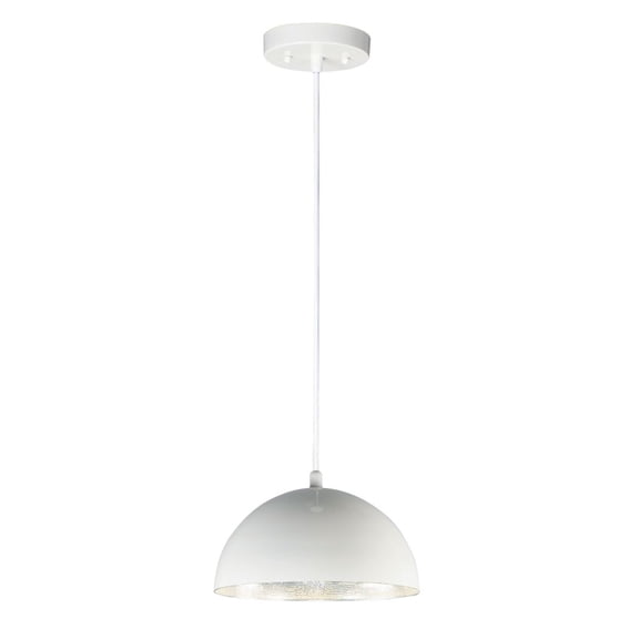 Hemisphere 1 - Light Gloss White And Aluminum White Modern - LED Aluminum Pendant Light