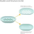 thumbnail image 2 of 2 Pcs Soap Dish, Easy Cleaning Soap Saver, Stop Mushy Soap Tray Suitable for Kitchen, Bathroom, Soap Container (Green), 2 of 9