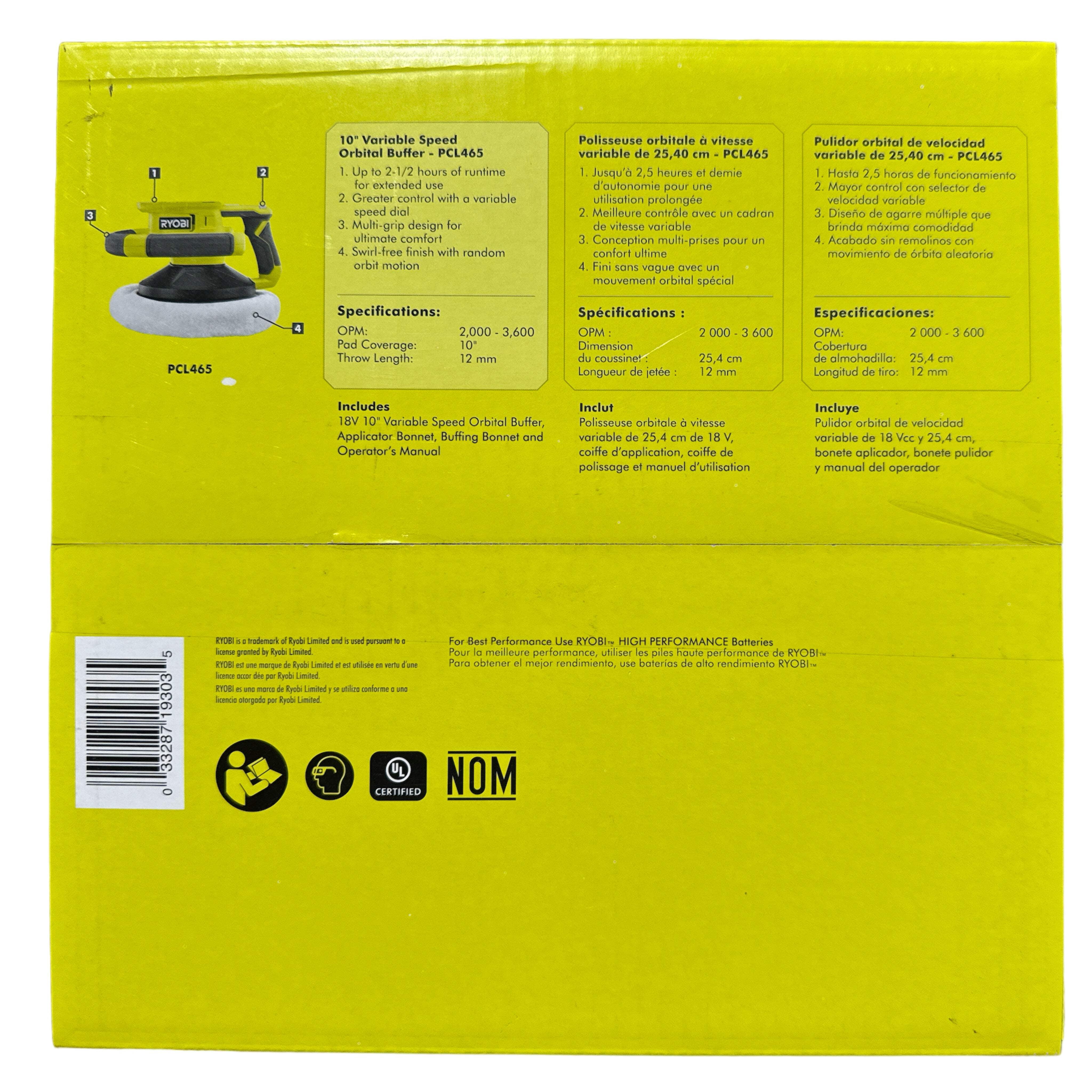 18-Volt ONE+ Cordless 10 in. Variable Speed Orbital Buffer (Tool-Only)