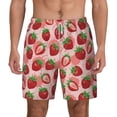 thumbnail image 2 of Picia Cute Strawberry pattern Mens Swim Trunks with Compression Liner Stretch Beach Shorts Quick Dry with Zipper Pockets No-Chafing Board Shorts-XX-Large, 2 of 9