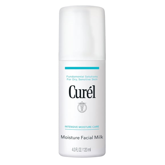 Curél Moisture Facial Milk Moisturizer, Daily Face Lotion for Dry Sensitive Skin, pH Balanced, Unscented Advanced Ceramide Care Face Cream without Drying Alcohols, 4 Ounces