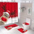 thumbnail image 1 of Juego de cortinas de ducha navideñas para decoración de baño, cortina de ducha con forma de copo de nieve y bolas de árbol de Navidad, cortinas de tela impermeables con ganchos de 71 x 71 pulgadas, 1 of 8