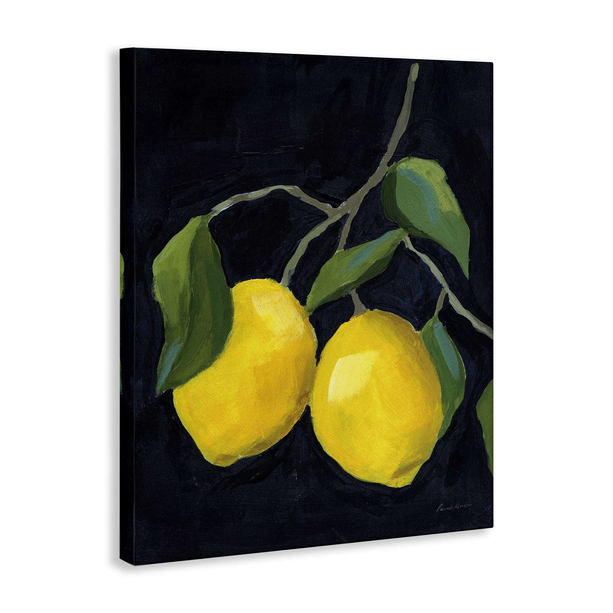 Stupell Industries Two Lush Lemons Food & Beverage Painting Wrapped Canvas Art Print Wall Art, 36 x 48